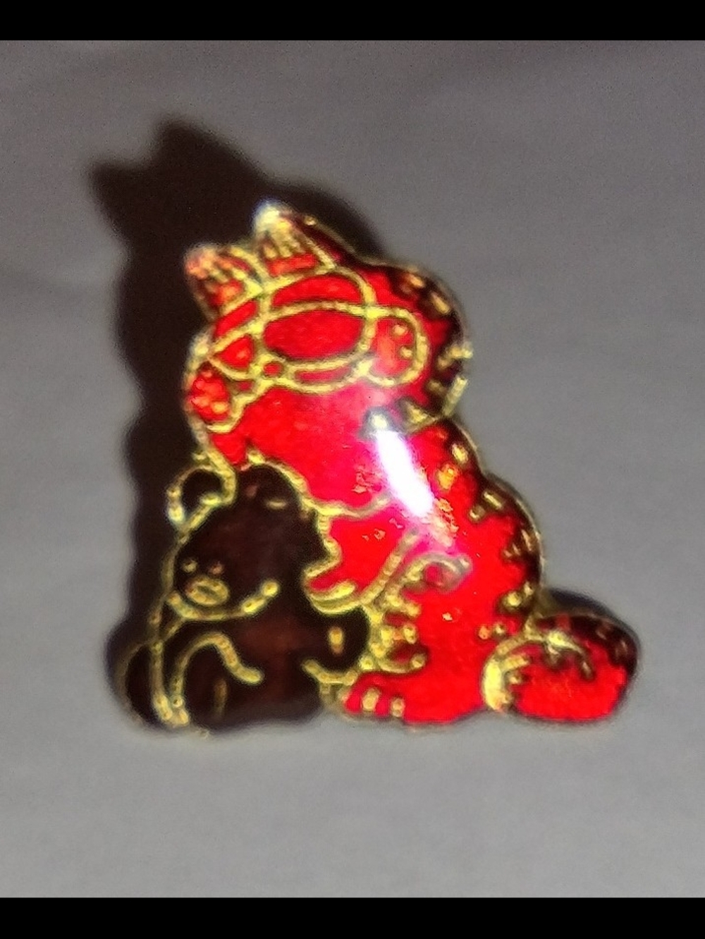 Garfield Cat & Pooky Bear Vintage Enamel Pin